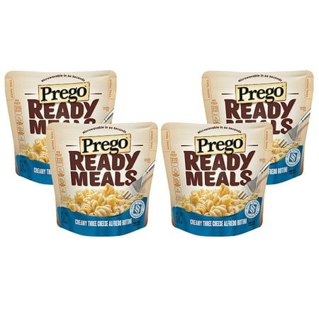 (4 Pack) Prego Ready Meals Creamy Three Cheese Alfredo Rotini, 9 (Best Price Meal Delivery)