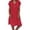 Red, variant on Women's V-Neck Button Down Dress, Loose Fit Summer Casual Midi,Red,M
