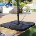 thumbnail image 3 of Abble 130 lbs Outdoor Cantilever Umbrella Base, 4-Piece Square Offset Umbrella Stand Plate Set,  Water and Sand Fillable, HDPE in Black, 3 of 10