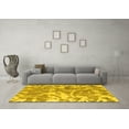 thumbnail image 3 of Ahgly Company Machine Washable Indoor Square Abstract Yellow Modern Area Rugs, 5' Square, 3 of 4