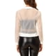 thumbnail image 3 of Chaqueta bomber ligera de mujer con cierre y mangas largas INSPIRE CHIC, transparente, 2XL, blanca, 3 of 6