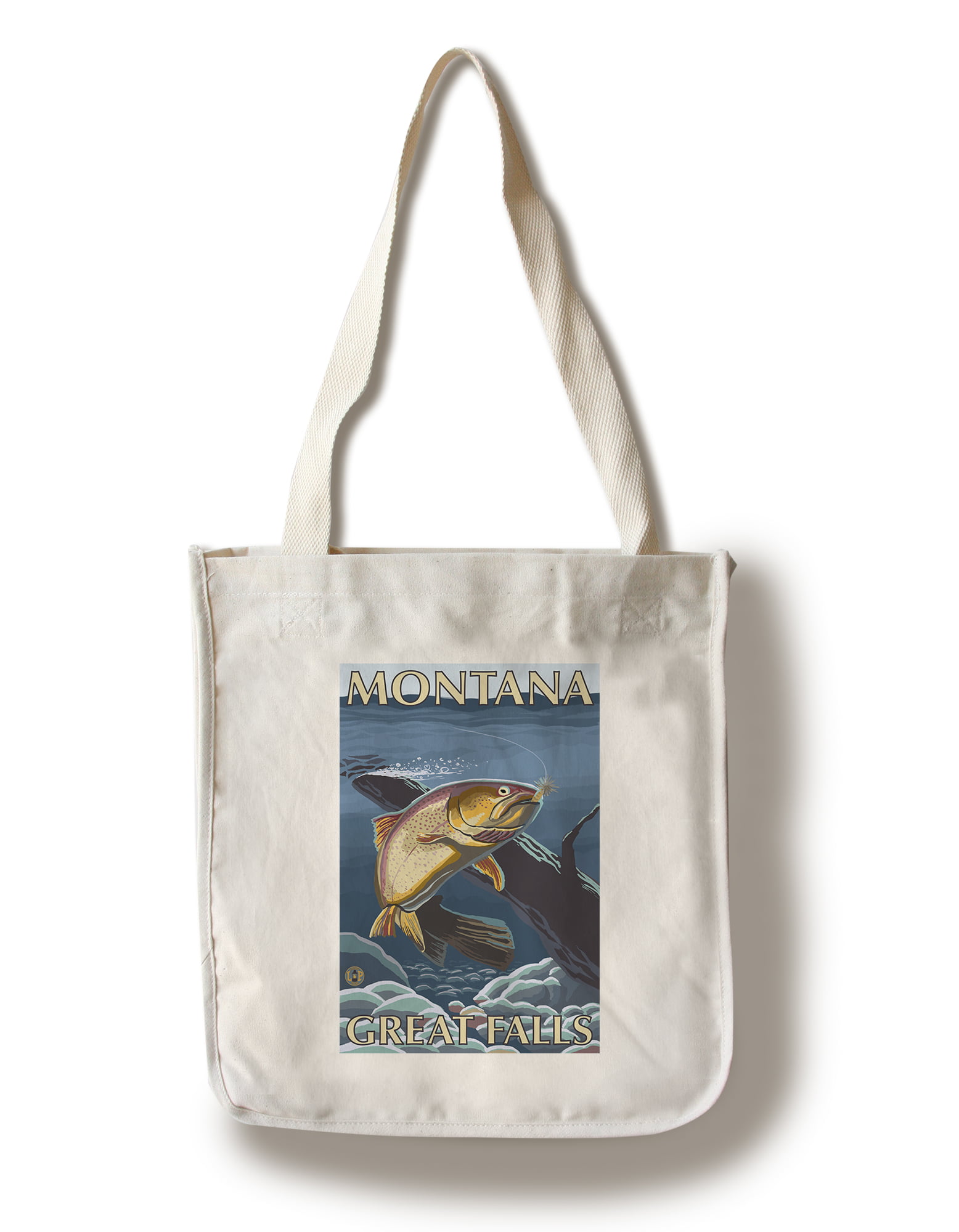 Canvas Shopping Tote Bag Trout Vintage Look A Animals Ocean & Sea Life Trout Beach for Women