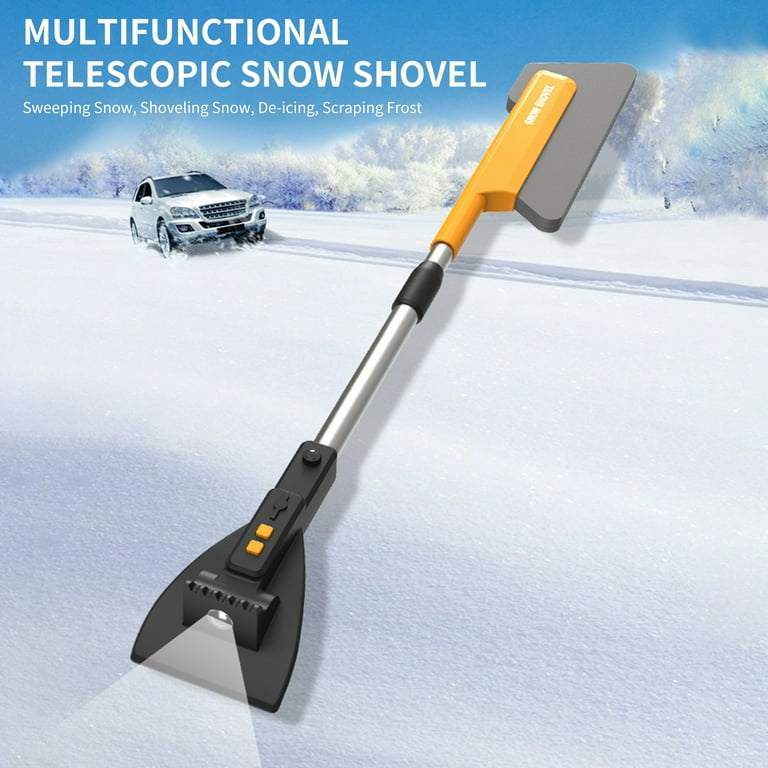 OWSOO Car Ice Scraper Rechargeable Extendable Snow Shovel Telescopic Snow  Removal Cleaning Tool with LED Light for Car, Truck, SUV, Windshield Paint  