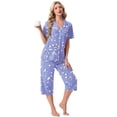 thumbnail image 5 of MINTREUS Pajama Sets for Women Notch Knit Top and Capri Pants Pjs Soft Lounge Sets, 2 Piece, Sizes M-3X, 5 of 7