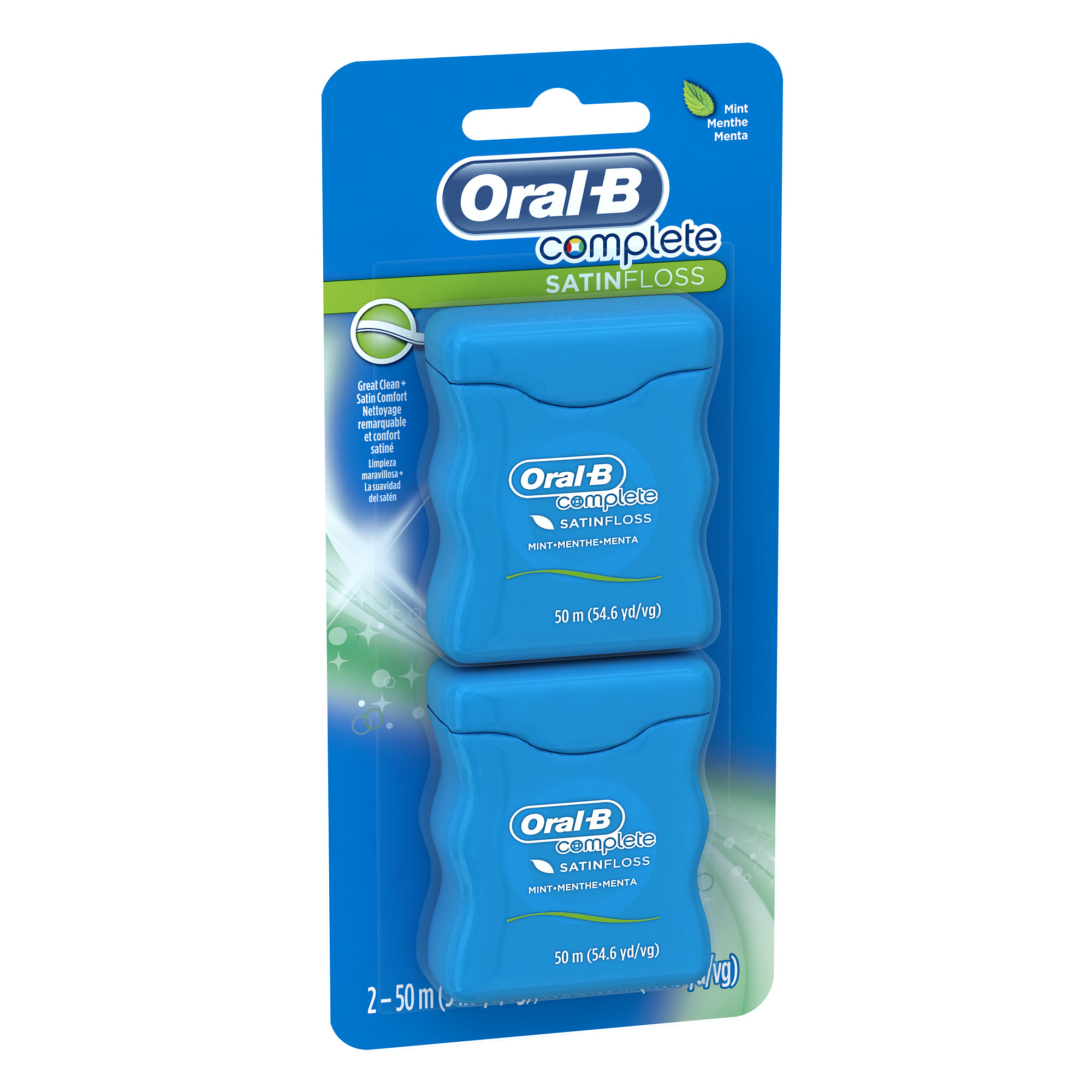 Oral-B Complete Satin Ribbon Dental Floss, Mint, 50 m, 2 Pk - image 4 of 5