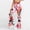 Pink, variant on Abomasnow Women's High Waist Flare Pants Tummy Control Floral Print Bell Bottom High Stretch Yoga Pants for Workout Athletic Gym