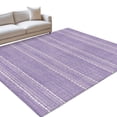 thumbnail image 2 of Lilac Purple Striped Washable Area Rugs 4'x6', Coastal Grandma Farmhouse Rustic Linen Texture Washable Throw Living Room Rug Non-Slip Sturdy Edge Binding Carpet for Indoor Entryway Bedside Kitchen, 2 of 9