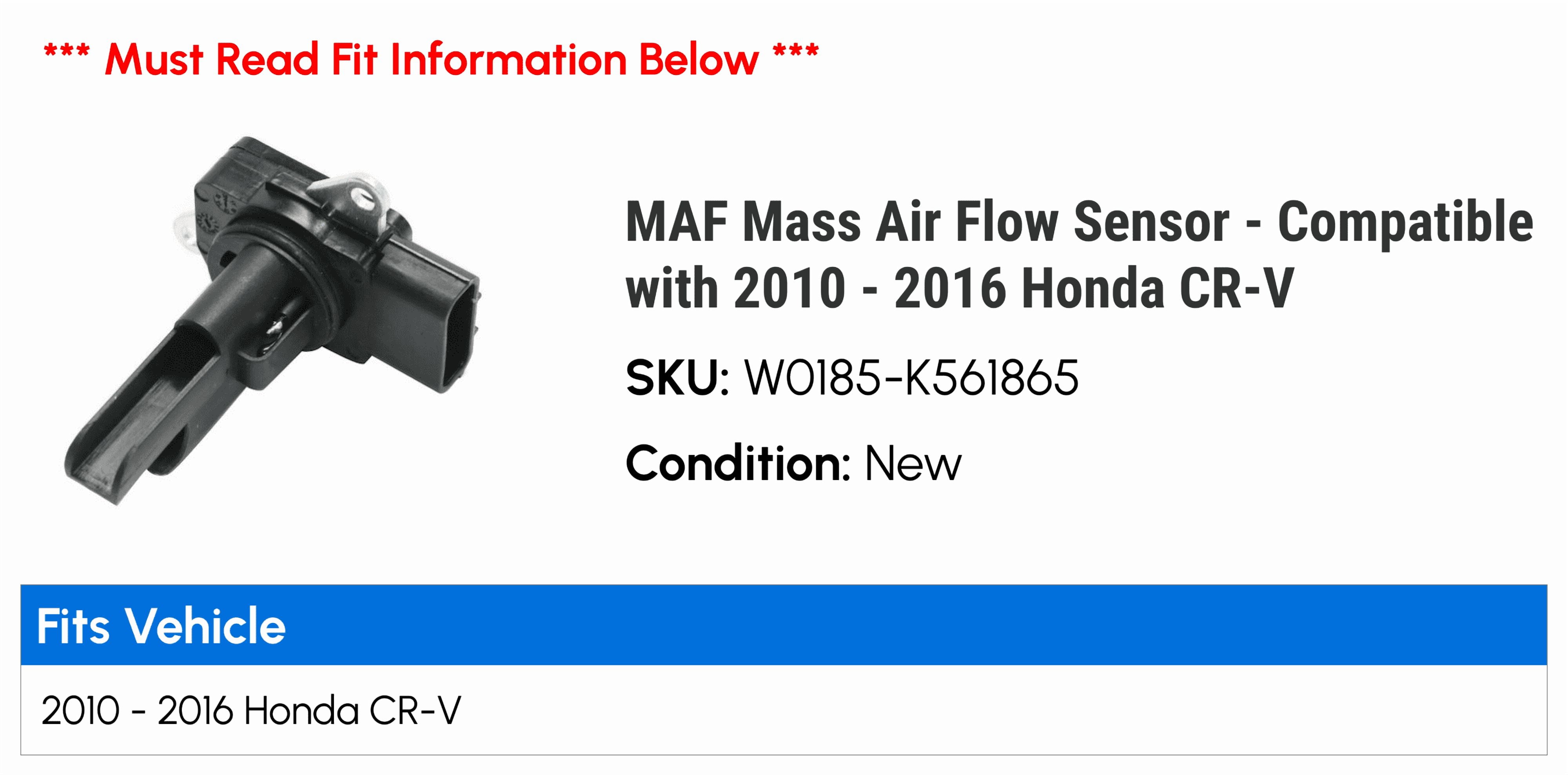 MAF Mass Air Flow Sensor - Compatible with 2010 - 2016 Honda CR-V 2011 2012 2013 2014 2015