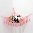 thumbnail image 1 of Stuffed Animal Storage with Mesh Hammock for Lightweight Plush Toy Dark Pink, 1 of 5
