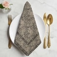 thumbnail image 2 of Grey Boho Cloth Napkins, Vintage Ethnic Tribe Abstract Art Floral Washable and Reusable Dinner Napkins Set of 4, Table Napkin for Kitchen Party Birthday Wedding Hotel Housewarming 20"x20", 2 of 9
