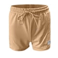 thumbnail image 4 of Sngxgn Shorts for Women with Pocket Womens High Waisted Long Shorts for Running Workout (Khaki,M), 4 of 4