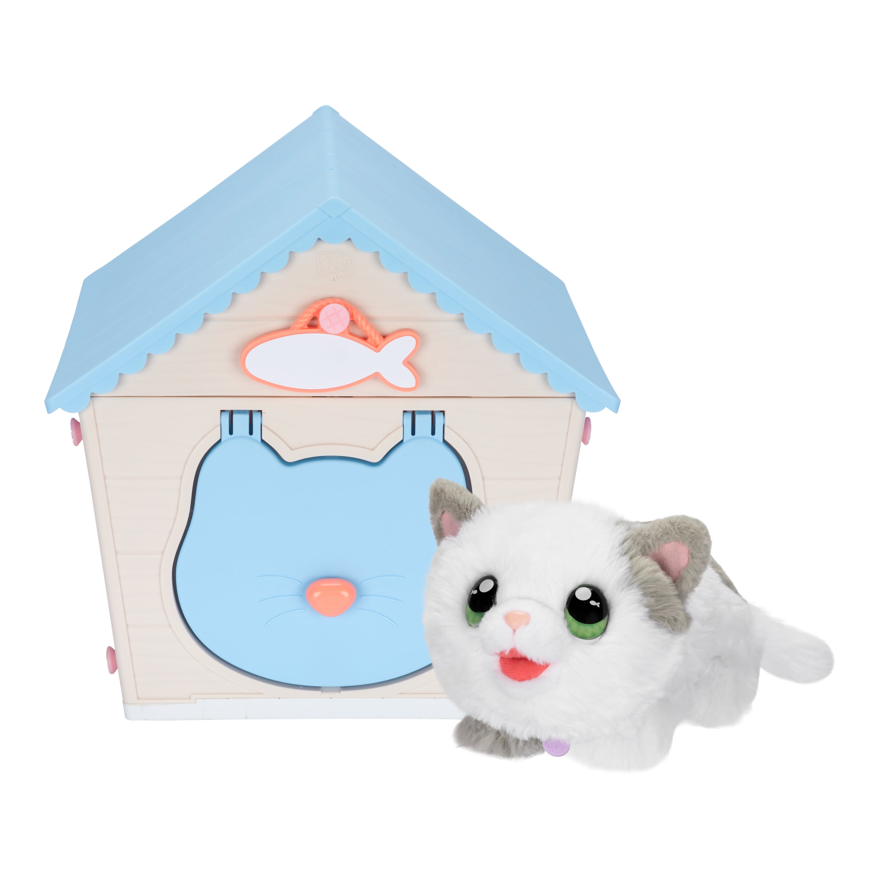 Little Live Pets My Kitty's Home Interactive White Plush Toy & House  25+ Sounds & Reactions Ages 5+