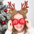 thumbnail image 4 of putnchl Christmas Headband Christmas Head Buckle Antler Headband Holiday Party Dress Up Plush Headband, 4 of 4