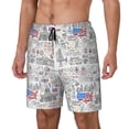 thumbnail image 2 of Uemuo America Landmarks2 Pattern Mens Swim Trunks Quick Dry Board Shorts with Mesh Lining, Stretch Beach Shorts Quick Dry No-Chafing Board Shorts-Medium, 2 of 9