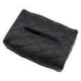 thumbnail image 2 of Porta pañuelos universal para asiento trasero de coche, porta toallas de cuero PU, rectangular también Un negro, 2 of 2