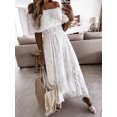 thumbnail image 4 of TEELYNN Vestido largo sexy con hombros descubiertos, vestido vintage de algodón blanco con cuello oblicuo, vestidos de verano sueltos para mujer, ropa de playa bohemia informal, 4 of 5