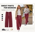 thumbnail image 2 of Women's Wide Leg Track Pants with Pockets, High Waisted Drawstring Sweatpants, Side Stripe Casual Lounge Workout Pants, 2 of 8
