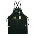 thumbnail image 2 of YAOMOBB Vintage Haircut Chef Apron Work Apron with Pocket Design Comfortable Faux Leather Shoulder Strap Good Air Permeability for Classifying Small Items, 2 of 7