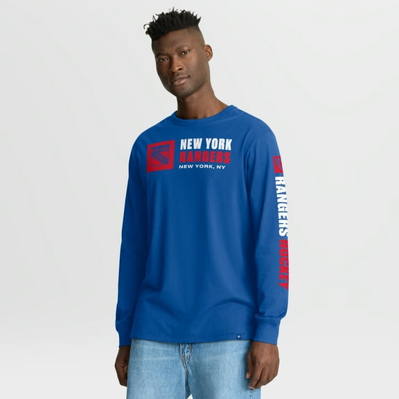 Men's Fanatics Blue New York Rangers Goal Crease Legacy Long Sleeve T-Shirt
