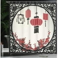 thumbnail image 4 of Ambesonne Ethnic Shower Curtain, Ornate Folkloric Graphic, 69"Wx84"L, Beige Black Red, 4 of 5