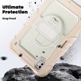 thumbnail image 3 of XYX For iPad Pro 11 inch Case 2024 (M4), 360 Rotating Shockproof Cover with Stand, Screen Protector, Shoulder Strap, Cream Rose Gold, 3 of 7