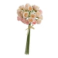 thumbnail image 3 of Ramo de rosas artificiales, elegante ramo de rosas de seda de 31cm de largo, hermosas 27 cabezas para decoraciones de arreglos florales de baño Champán, 3 of 8