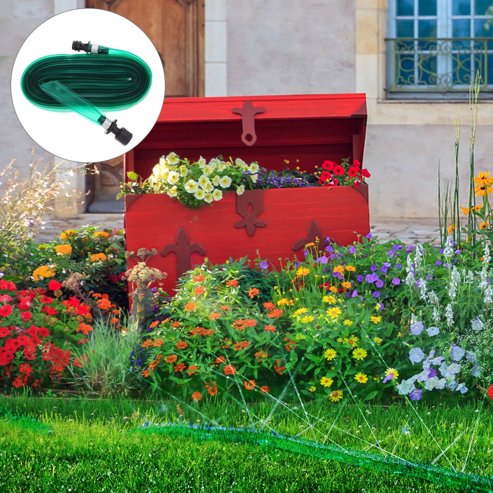 FOMIYES Garden Hose Sprinkler Hose Green PVC 1Pack