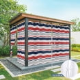 thumbnail image 4 of 2 Panels Outdoor Curtains for Patio Waterproof 54"x84" Red Navy Blue Striped Weatherproof Privacy Outsides Curtains, Farmhouse Stripes Modern Abstract Art Grommet Thermal Drapes for Cabana Porch, 4 of 8