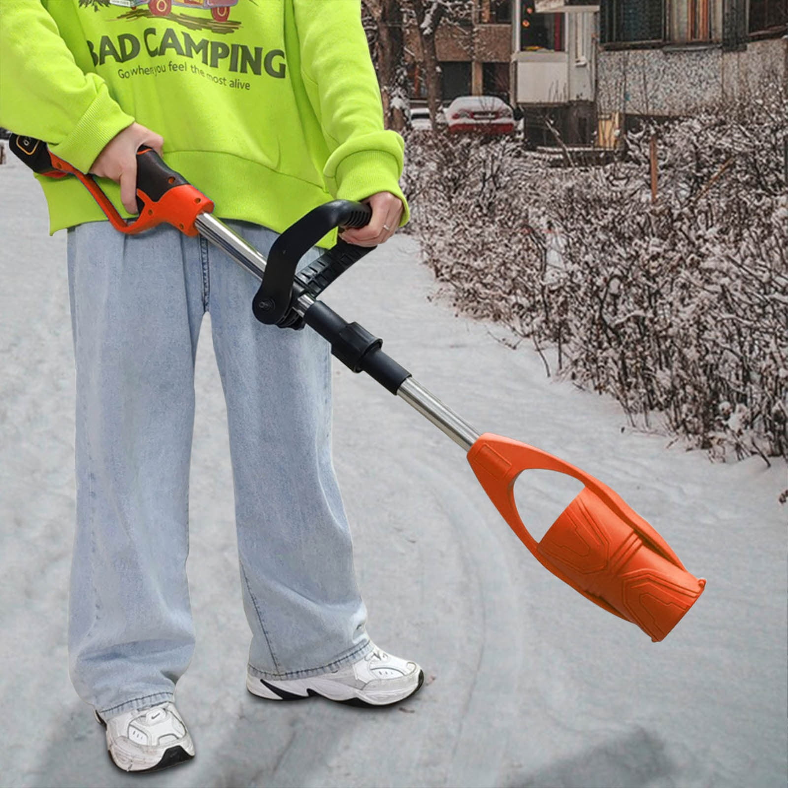 Cordless Handheld Electric Leaf Blower, 21V with 2000mAh Batteries, Charger & Noise-Canceling Headphones, Portable & Foldable Blowers for Patio, Driveway, Leaves, Snow & Dust Cleaning Orange