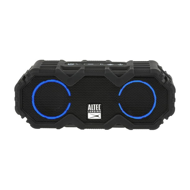 Altec Lansing LifeJacket Mini - Altavoz Bluetooth impermeable con luces, altavoz inalámbrico portátil para piscina, playa, senderismo, deportes, camping, 16 horas de reproducción, flota en el agua