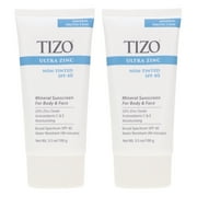 TiZO Zinc CrÃ¨me Solaire Corps et Visage SPF 40 Non TeintÃ© avec Antioxydants C & E 3,5 oz Lot de 2