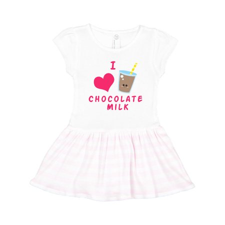 

Inktastic I love chocolate milk Gift Toddler Girl Dress