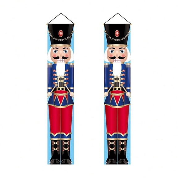 Festive Find Store Christmas Nutcracker King Porch Banners, 12x71 Inch  (2-Pack)