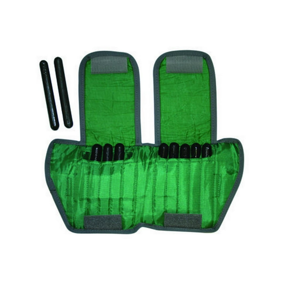 Adjustable Cuff ankle weight 5 lb 10 x 0.5 lb inserts Green