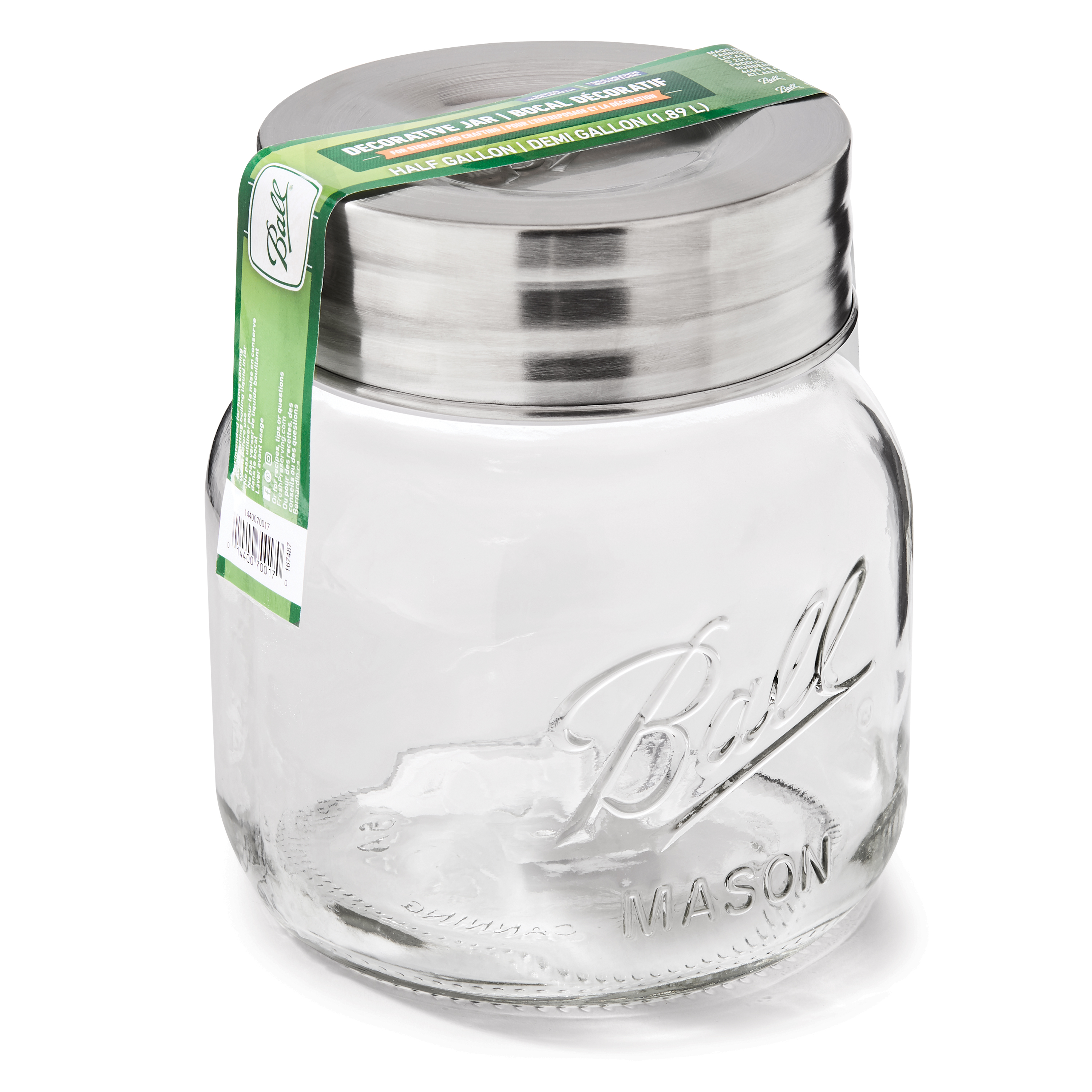 Ball® Extra Wide Half-Gallon Decorative Mason Jar with Metal Lid, Clear, 64 Ounces - image 2 of 5