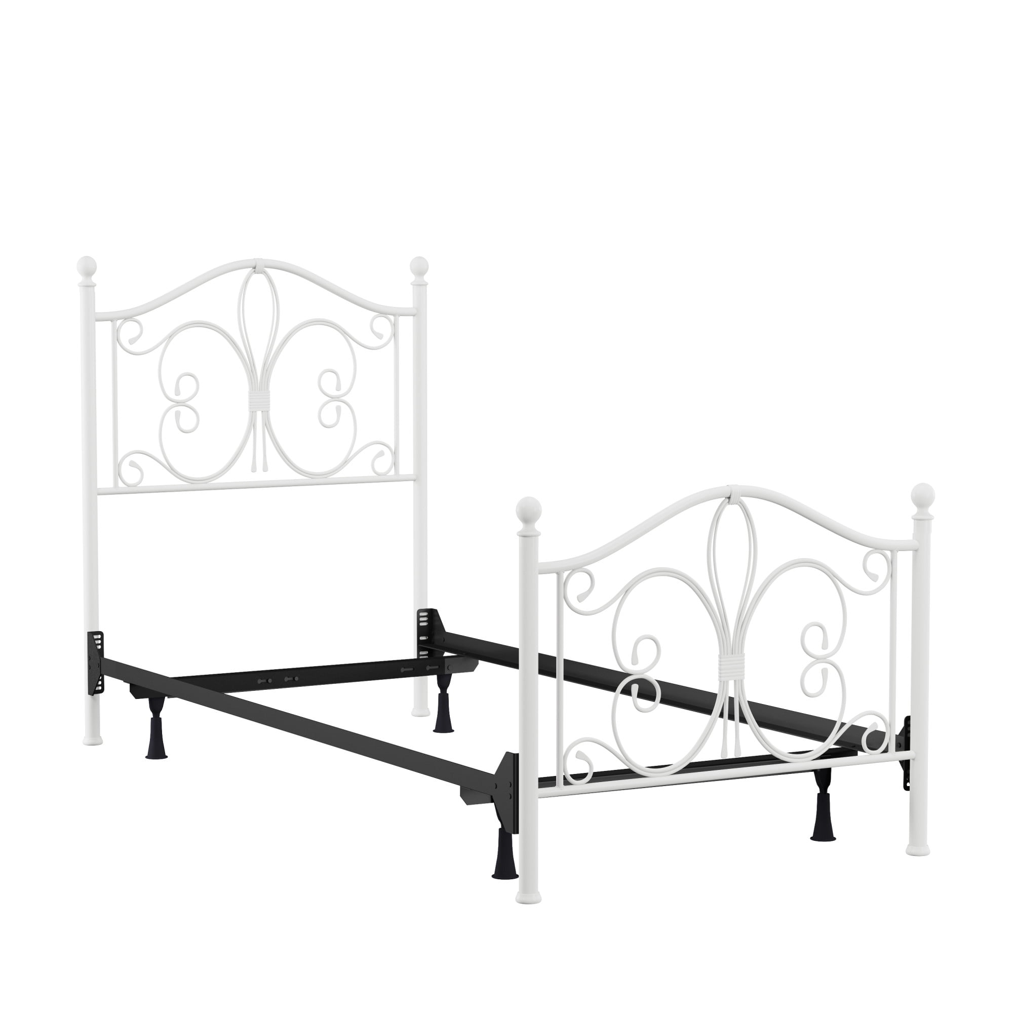 Hillsdale Furniture Ruby Textured White Metal Scroll Twin Bed