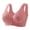 Pink 36C, variant on Mid-aged Female Bra Plus Size Elastic Front Button Closure Floral Lace Shockproof Push-up Anti-snagging Wireless Mother Daily Bra