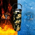 thumbnail image 5 of 30 oz Sunflower Flip Straw Tumbler with Top Handle for Sunflower Lover Resuable Vacuum Insulated Flip Top Water bottle for Home Office Car Sunflower, 5 of 6