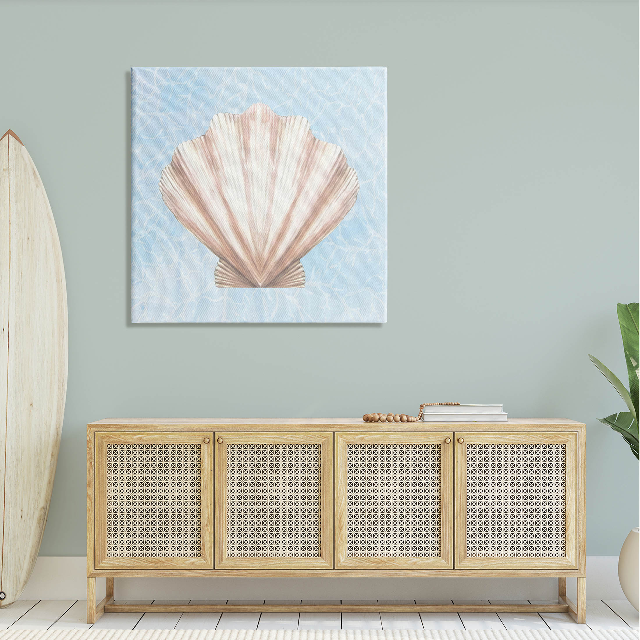 Water Pattern Aquatic Clam Shell Animals & Insects Graphic Art Gallery Wrapped Canvas Print Wall Art