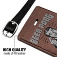 thumbnail image 3 of Beer Pong Proof That Sports and Alcohol Do Mix Funny Humor Retro Rectangle Leather Luggage Card Suitcase Carry-On ID Tag, 3 of 8