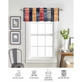 thumbnail image 6 of Red Orange Blue Curtain Valance for Windows/Living Room/Kitchen/Bathroom/Café, Short Rod Pocket Tier Curtain Window Treatment Panel Modern Color Block Striped Topper Curtain 42''x12'', 6 of 6