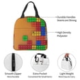 thumbnail image 4 of Easygdp Colorful Building Blocks A Bolsa Térmica Premium - Tela Oxford Impermeable, Gran Capacidad, Bolsillo Frontal, Unisex para Trabajo, Escuela, Actividades al Aire Libre y Picnics, 4 of 8