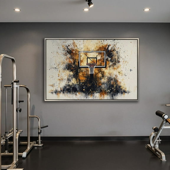 Abstract Basketball Hoop Art: Boys Room Decor, Unframed Canvas Size 24x36