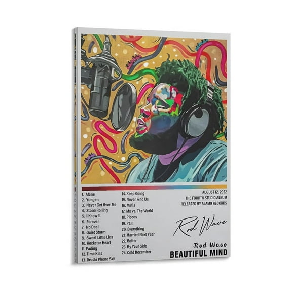 Rod Wave Poster (7) Wall Art Poster Scroll Canvas Painting Picture Living Room Decor Home 20x30inch(50x75cm)