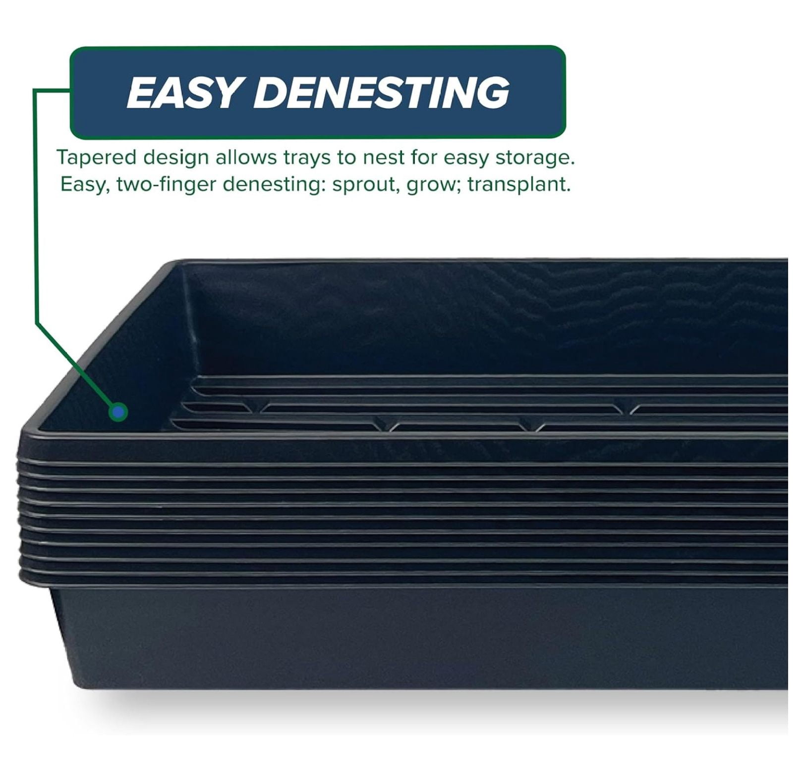 Plant Growing Trays No Drain Holes XYT 20x10-Inch for Seed Starter Indoor Microgreens 10 Pack