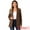 Brown, variant on DARING DIVA Women's Faux Suede Blazer Lapel Collar Suit Jacket XS Brown