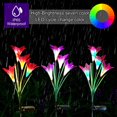 thumbnail image 4 of Solar Light Garden, 3 Pieces Lily Solar Lights for Outside Garden Lamps Solar Lights with Flower and Solar Panel Ip65 Waterproof Rgb 7 Colors Led Solar Path Lights for Garden Patio Backyard, 4 of 7