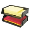 deflecto Industrial Stacking Tray Set, Two Tier, Plastic, Black