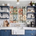 thumbnail image 2 of Spring Floral Kitchen Curtains 63 Inch Length, Elegant Checkered Summer Botanical Farmhouse Grommet Top Bedroom Living Room Curtains, Light Filtering Cafe Curtain Drapes 2 Panels Set 84''x63'', 2 of 9