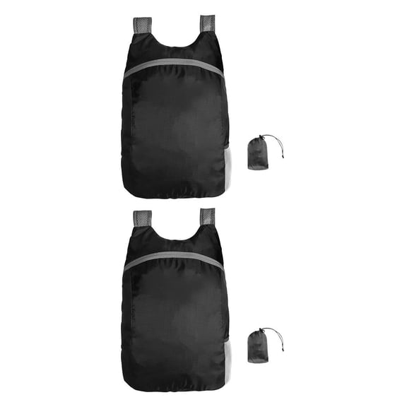 Yuarrent para acampar al aire libre, plegable, impermeable, bolsa de nailon, senderismo, viajar, plegable, color negro Negro 2piezas Yuarrent CBP155383